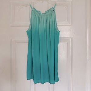 NWT New York and Company teal 100% polyester top